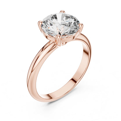Round Solitaire Lab Grown Diamond Engagement Ring