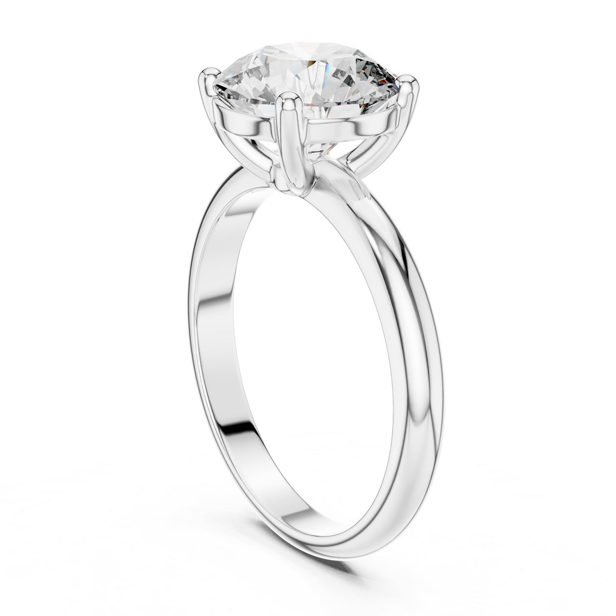 Round Solitaire Lab Grown Diamond Engagement Ring