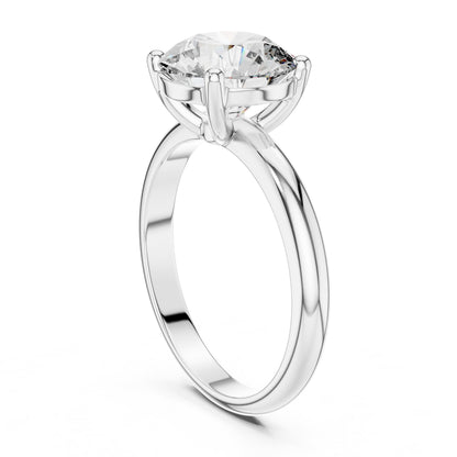 Round Solitaire Lab Grown Diamond Engagement Ring