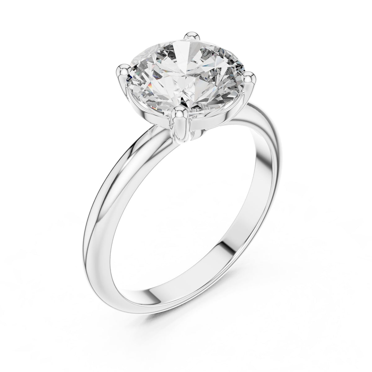 Round Solitaire Lab Grown Diamond Engagement Ring