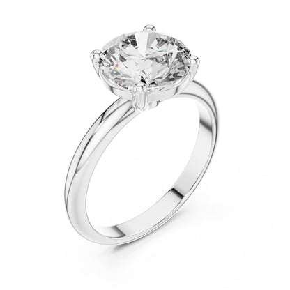 Round Solitaire Lab Grown Diamond Engagement Ring