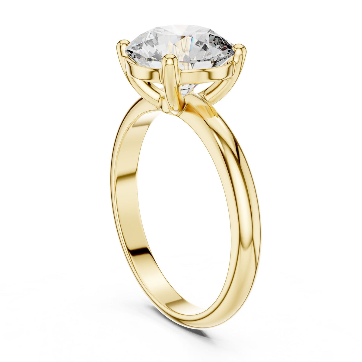 Round Solitaire Lab Grown Diamond Engagement Ring