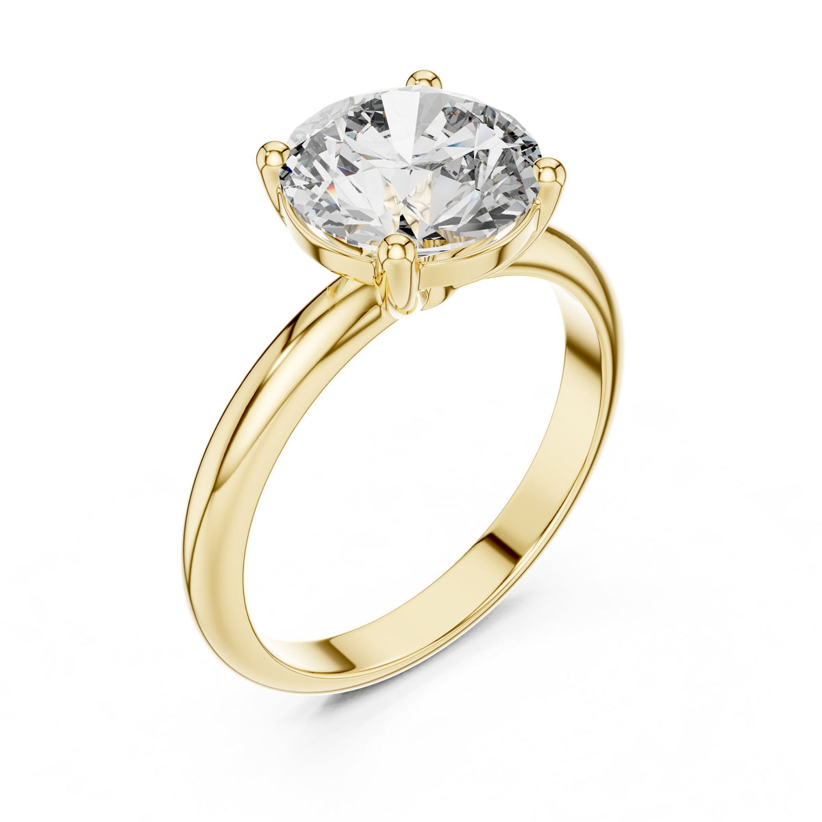 Round Solitaire Lab Grown Diamond Engagement Ring
