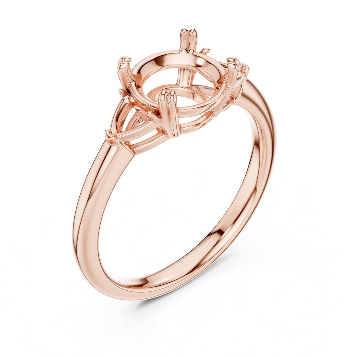 Round Three Stone Lab Grown Diamond Engagement Ring
