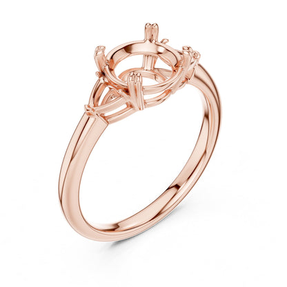 Round Three Stone Lab Grown Diamond Engagement Ring