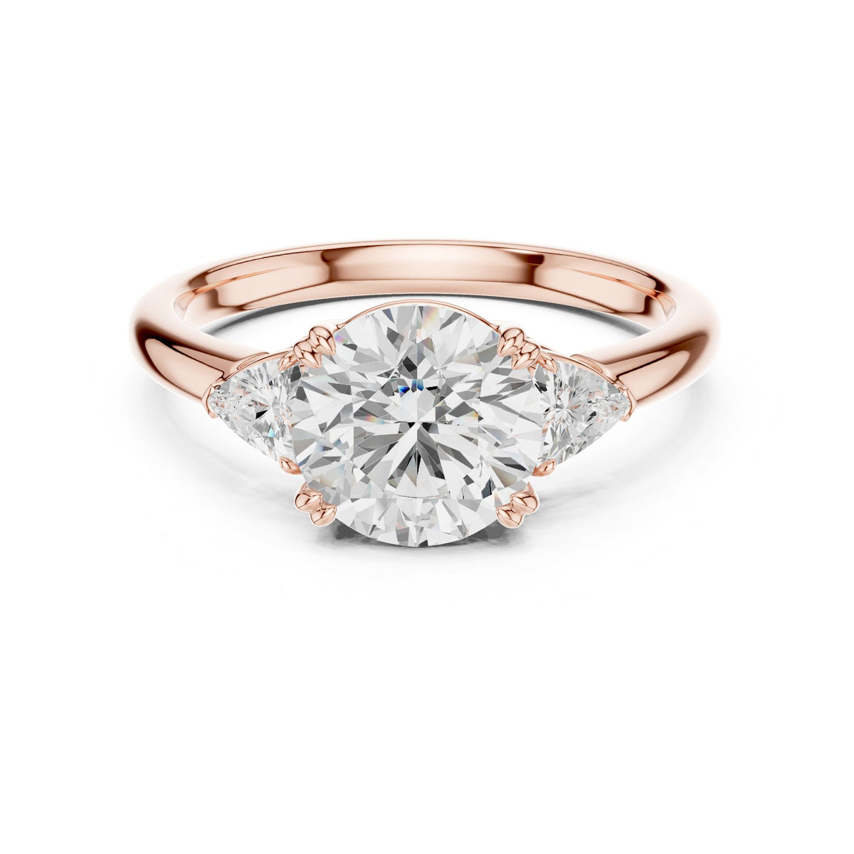 Round Three Stone Lab Grown Diamond Engagement Ring