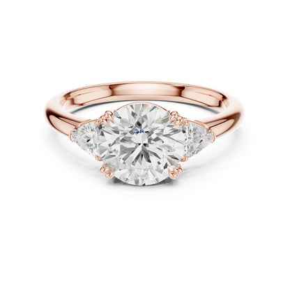 Round Three Stone Lab Grown Diamond Engagement Ring