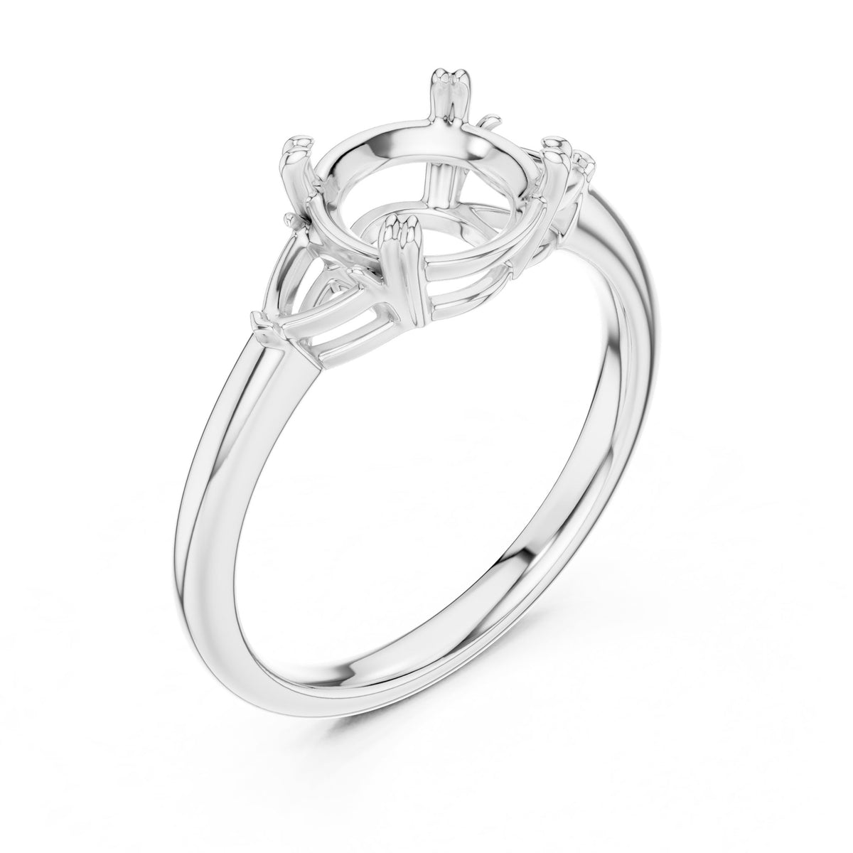 Round Three Stone Lab Grown Diamond Engagement Ring