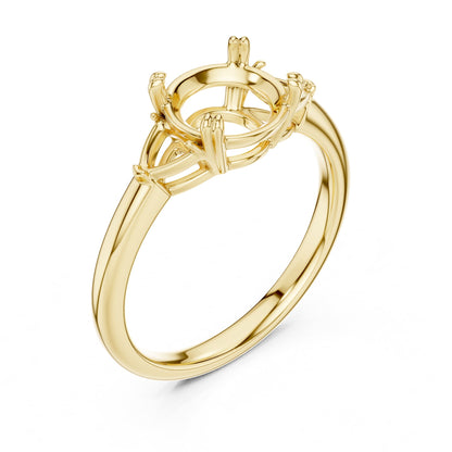 Round Three Stone Lab Grown Diamond Engagement Ring