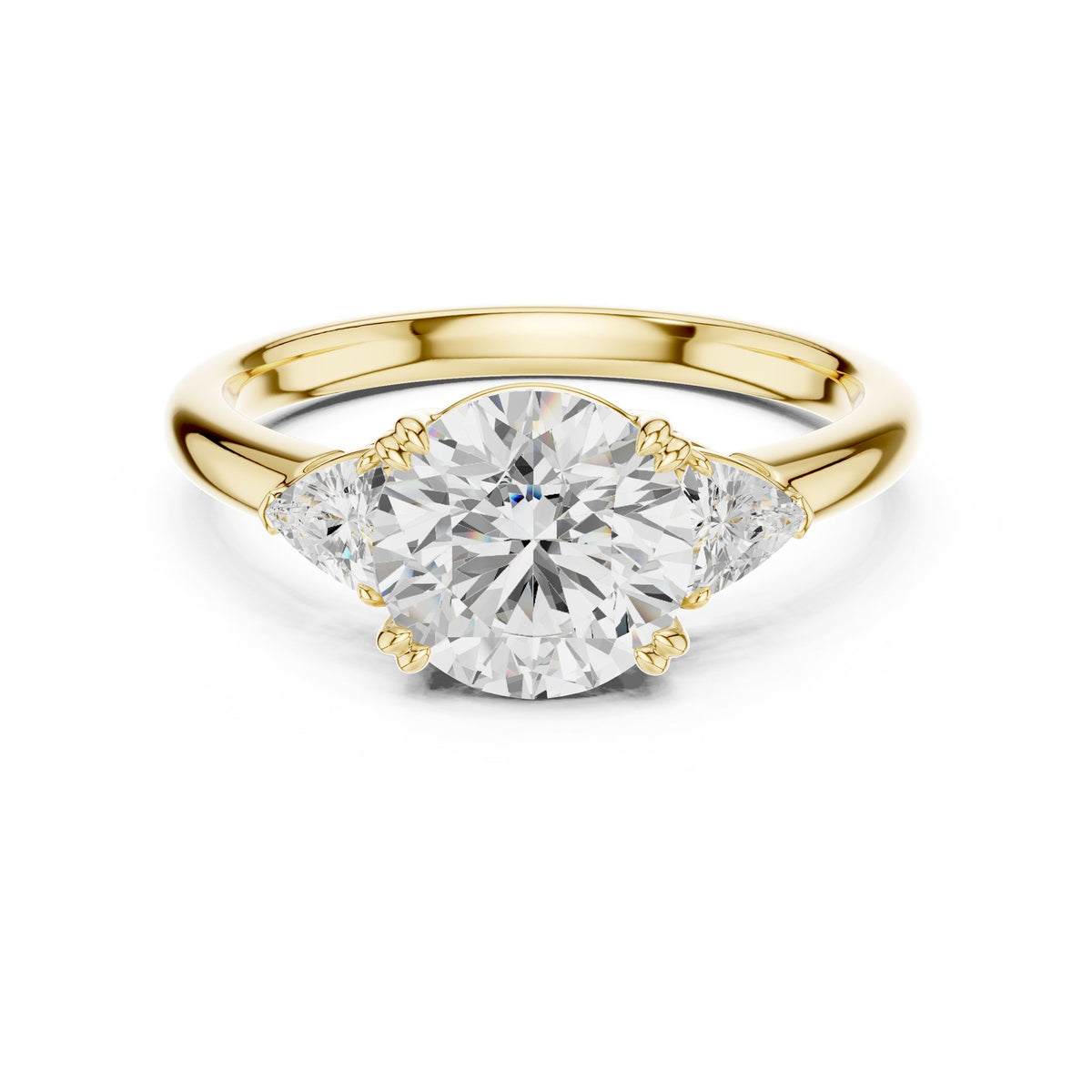 Round Three Stone Lab Grown Diamond Engagement Ring