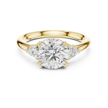 Round Three Stone Lab Grown Diamond Engagement Ring