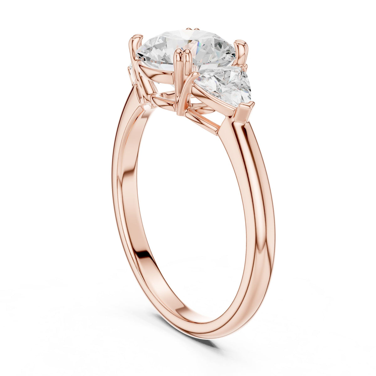 Round Three Stone Lab Grown Diamond Engagement Ring