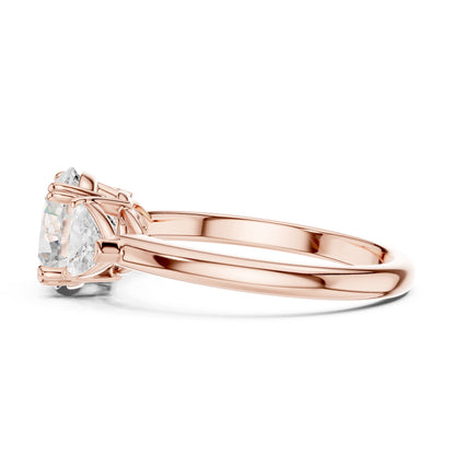 Round Three Stone Lab Grown Diamond Engagement Ring