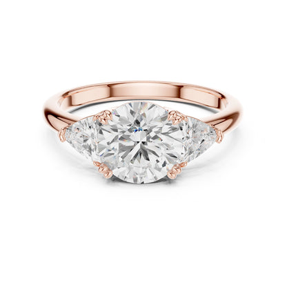 Round Three Stone Lab Grown Diamond Engagement Ring