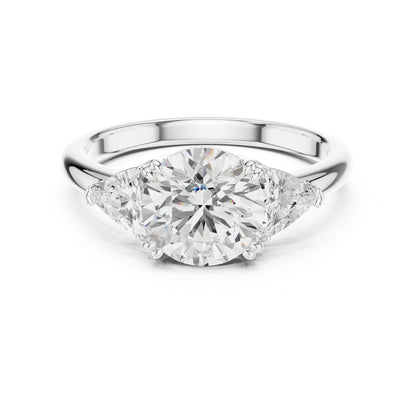 Round Three Stone Lab Grown Diamond Engagement Ring