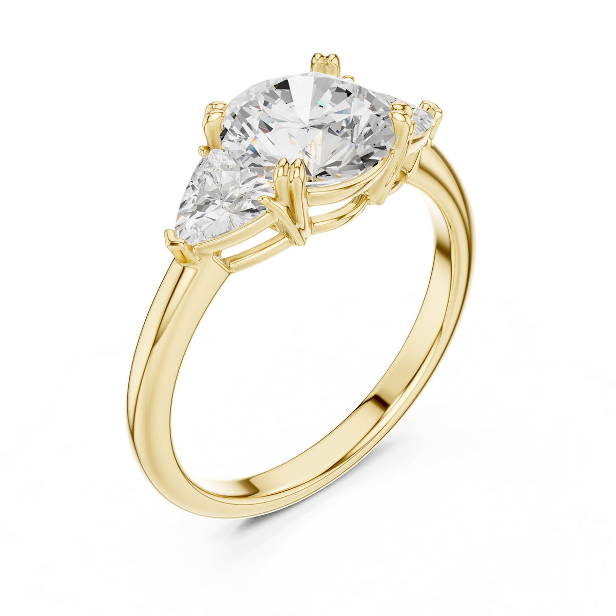 Round Three Stone Lab Grown Diamond Engagement Ring