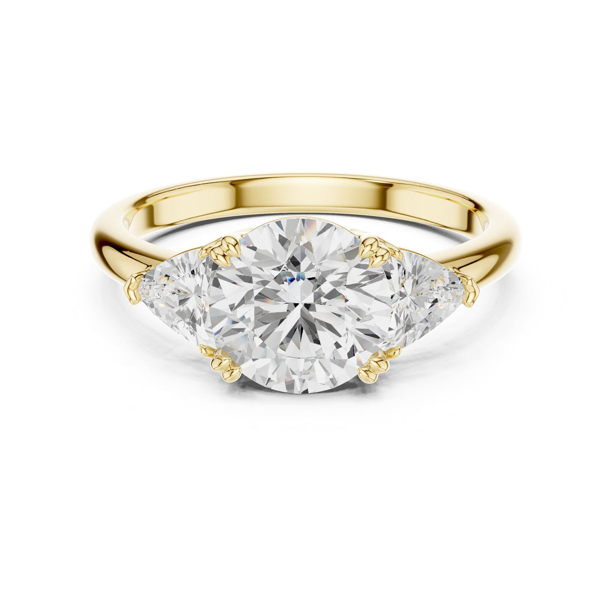 Round Three Stone Lab Grown Diamond Engagement Ring
