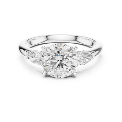 Round Three Stone Lab Grown Diamond Engagement Ring
