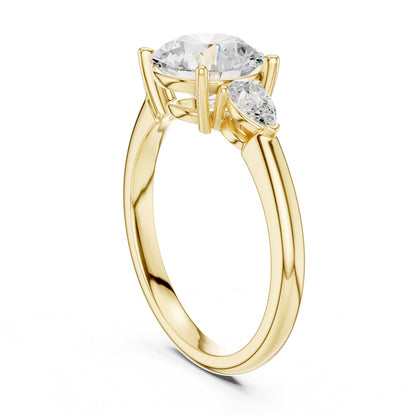 Round Three Stone Lab Grown Diamond Engagement Ring