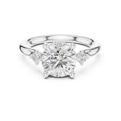Round Three Stone Lab Grown Diamond Engagement Ring