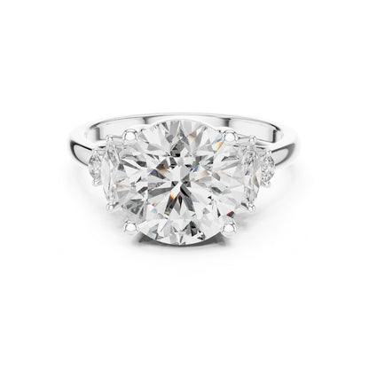Round Three Stone Lab Grown Diamond Engagement Ring