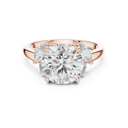 Round Three Stone Lab Grown Diamond Engagement Ring