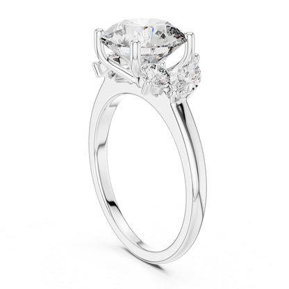 Round Three Stone Lab Grown Diamond Engagement Ring