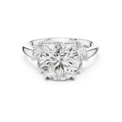 Round Three Stone Lab Grown Diamond Engagement Ring