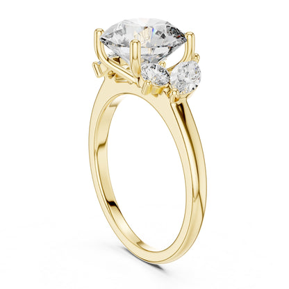 Round Three Stone Lab Grown Diamond Engagement Ring