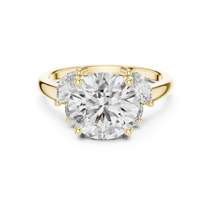 Round Three Stone Lab Grown Diamond Engagement Ring