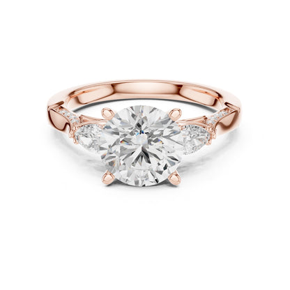 Round Three Stone Lab Grown Diamond Engagement Ring