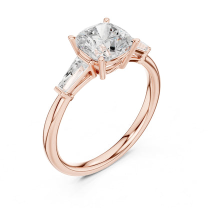 Round Three Stone Lab Grown Diamond Engagement Ring
