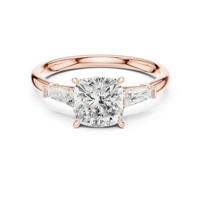 Round Three Stone Lab Grown Diamond Engagement Ring