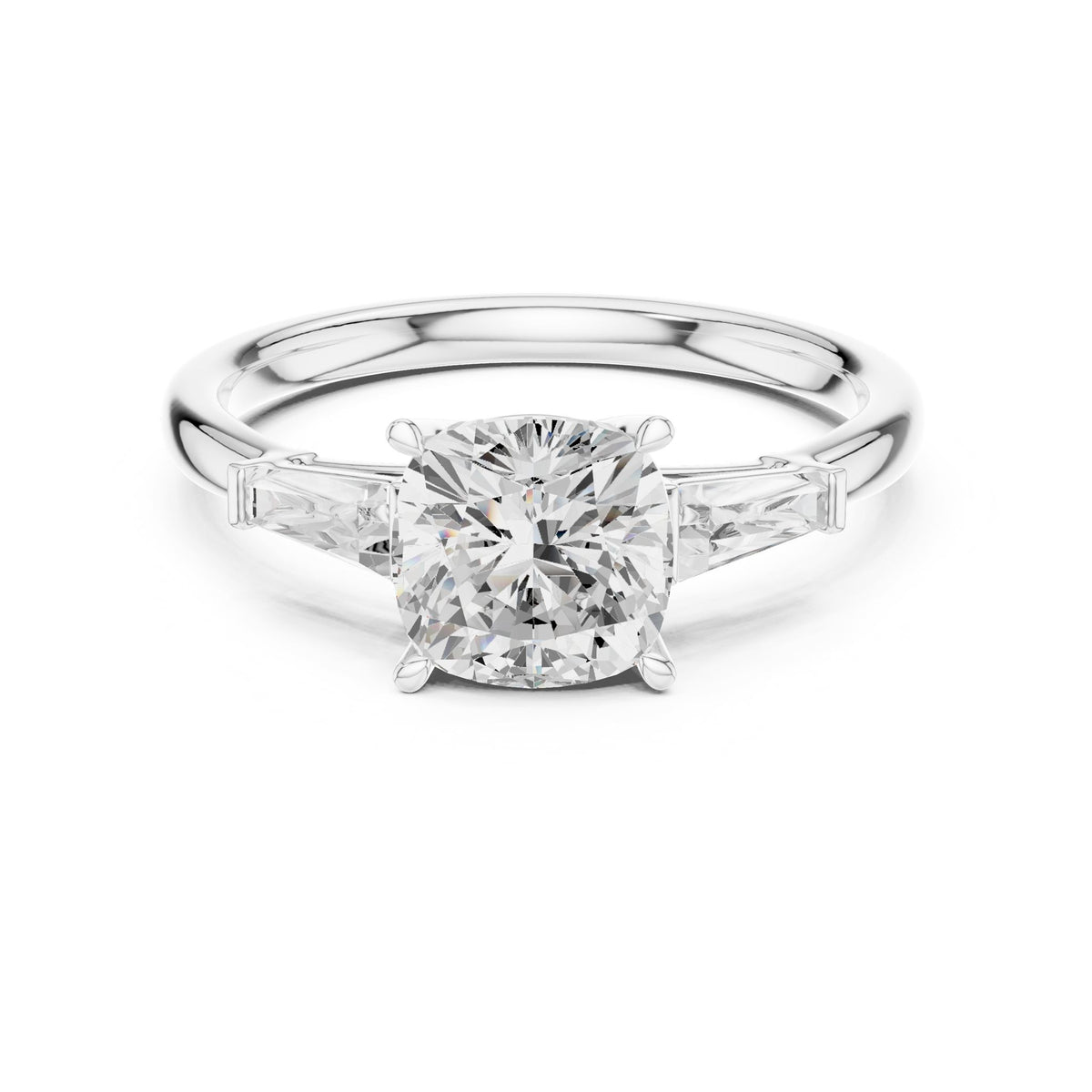 Round Three Stone Lab Grown Diamond Engagement Ring