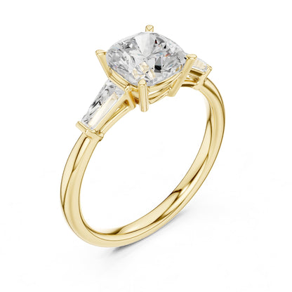 Round Three Stone Lab Grown Diamond Engagement Ring