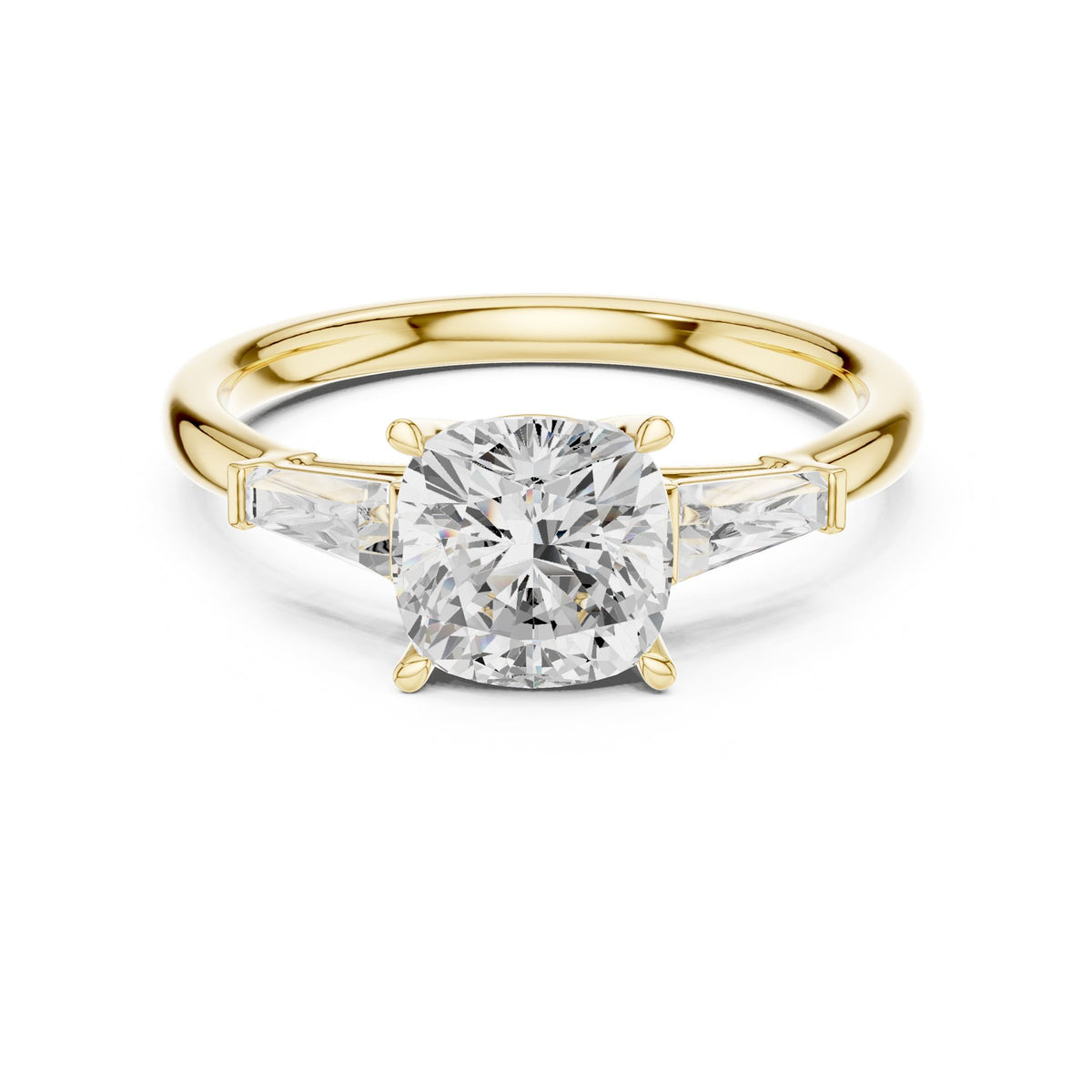 Round Three Stone Lab Grown Diamond Engagement Ring