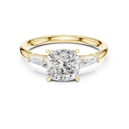 Round Three Stone Lab Grown Diamond Engagement Ring