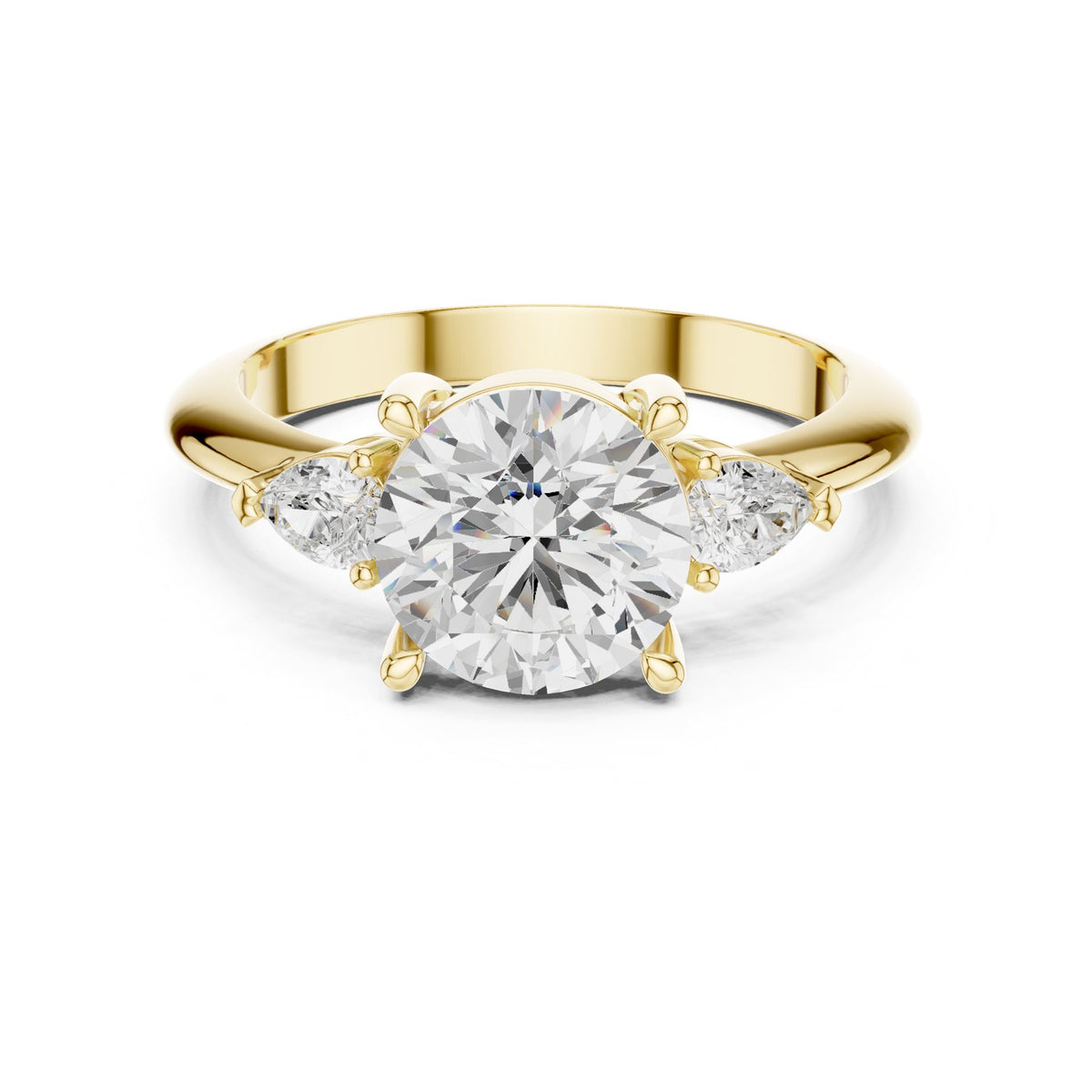 Round Three Stone Lab Grown Diamond Engagement Ring