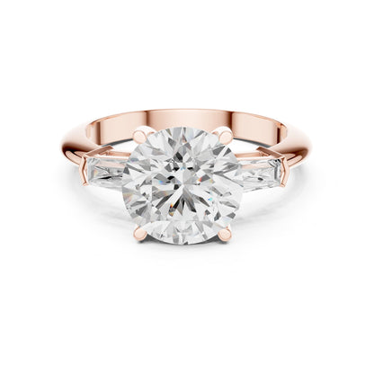 Round Three Stone Lab Grown Diamond Engagement Ring