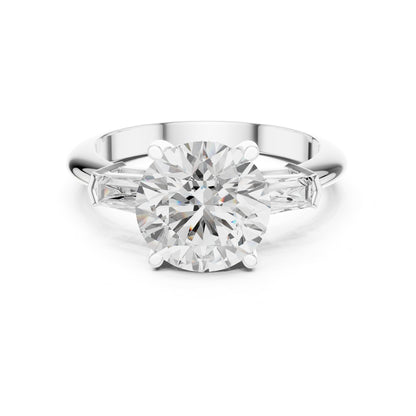 Round Three Stone Lab Grown Diamond Engagement Ring