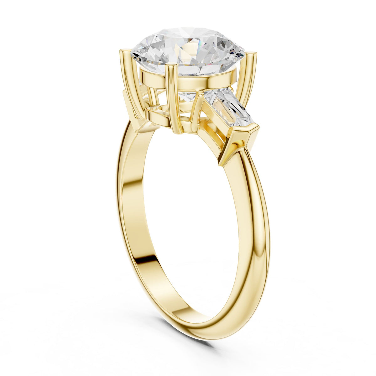 Round Three Stone Lab Grown Diamond Engagement Ring