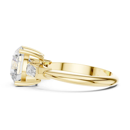 Round Three Stone Lab Grown Diamond Engagement Ring