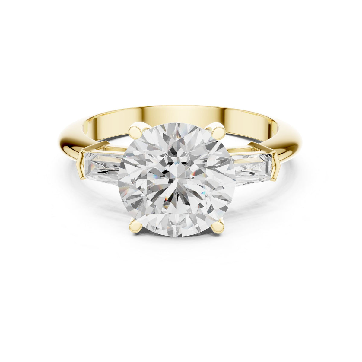 Round Three Stone Lab Grown Diamond Engagement Ring
