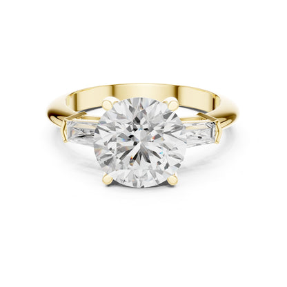 Round Three Stone Lab Grown Diamond Engagement Ring