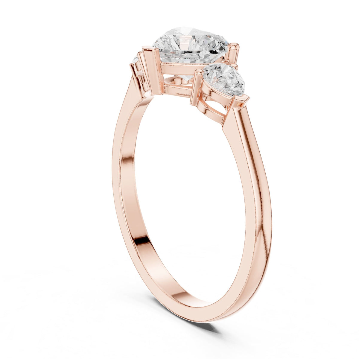 Round Three Stone Lab Grown Diamond Engagement Ring