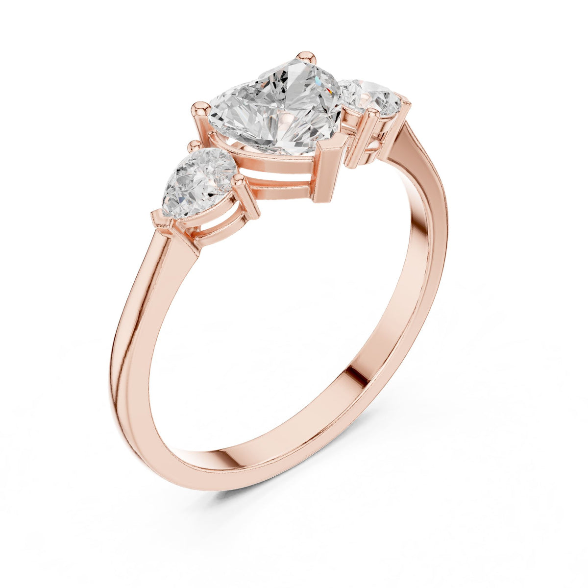 Round Three Stone Lab Grown Diamond Engagement Ring