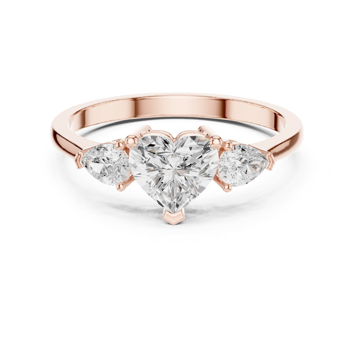 Round Three Stone Lab Grown Diamond Engagement Ring