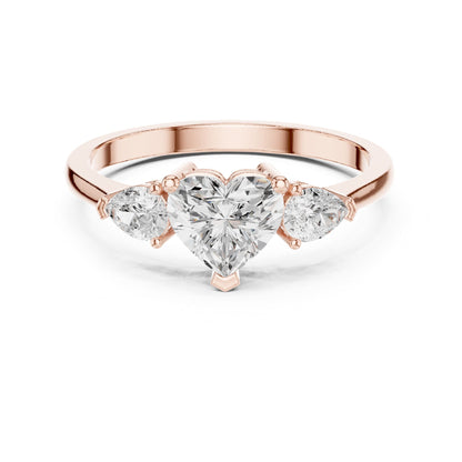 Round Three Stone Lab Grown Diamond Engagement Ring