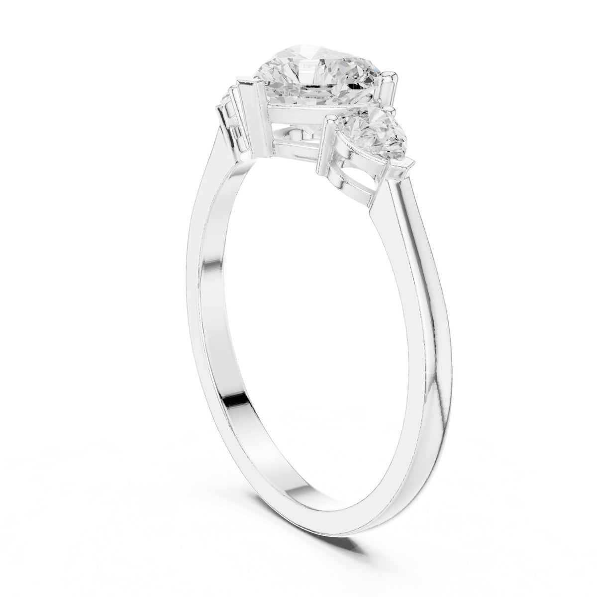 Round Three Stone Lab Grown Diamond Engagement Ring