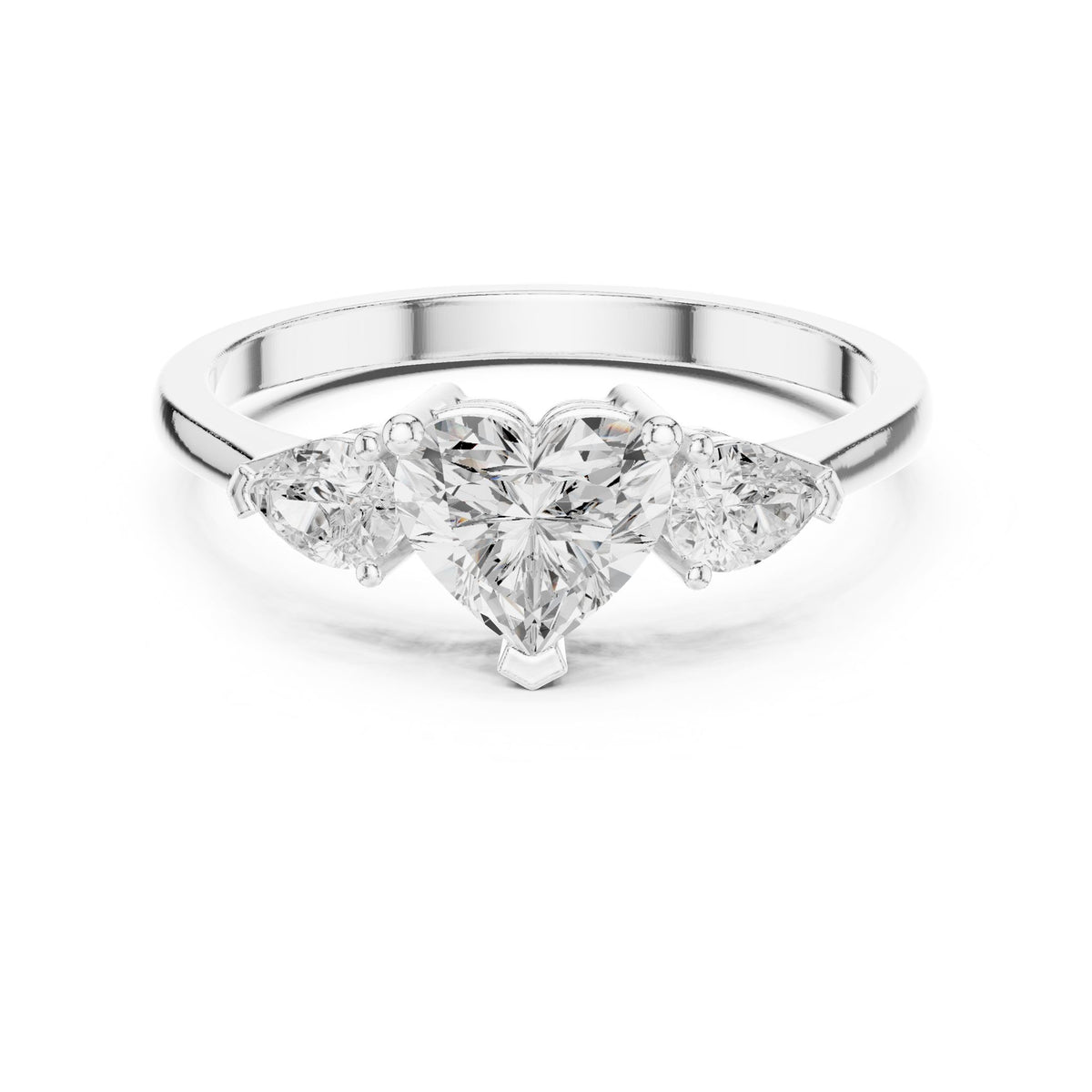 Round Three Stone Lab Grown Diamond Engagement Ring